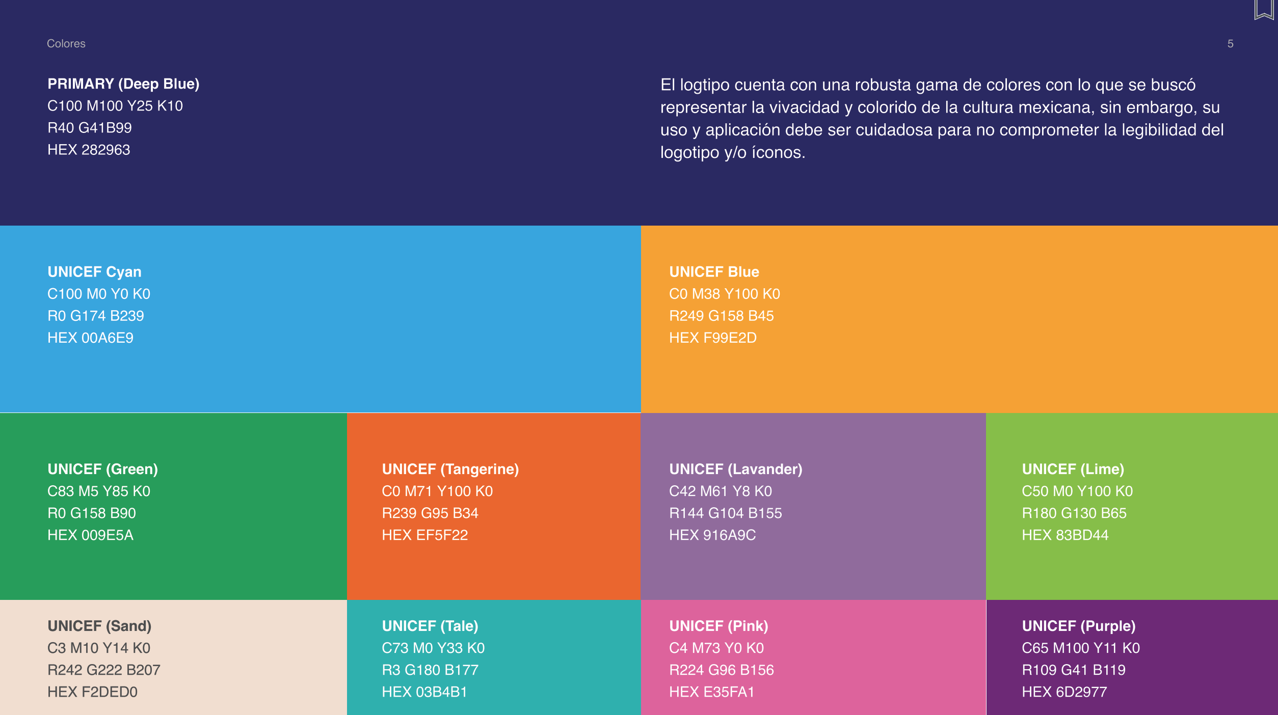 Paleta de color del sistema visual